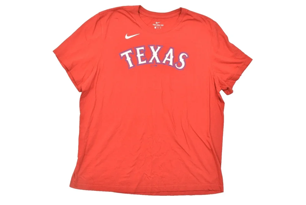 Nike Texas Rangers Rougned Odor 12 Red MLB Baseball Player T-Shirt Men's Size XX